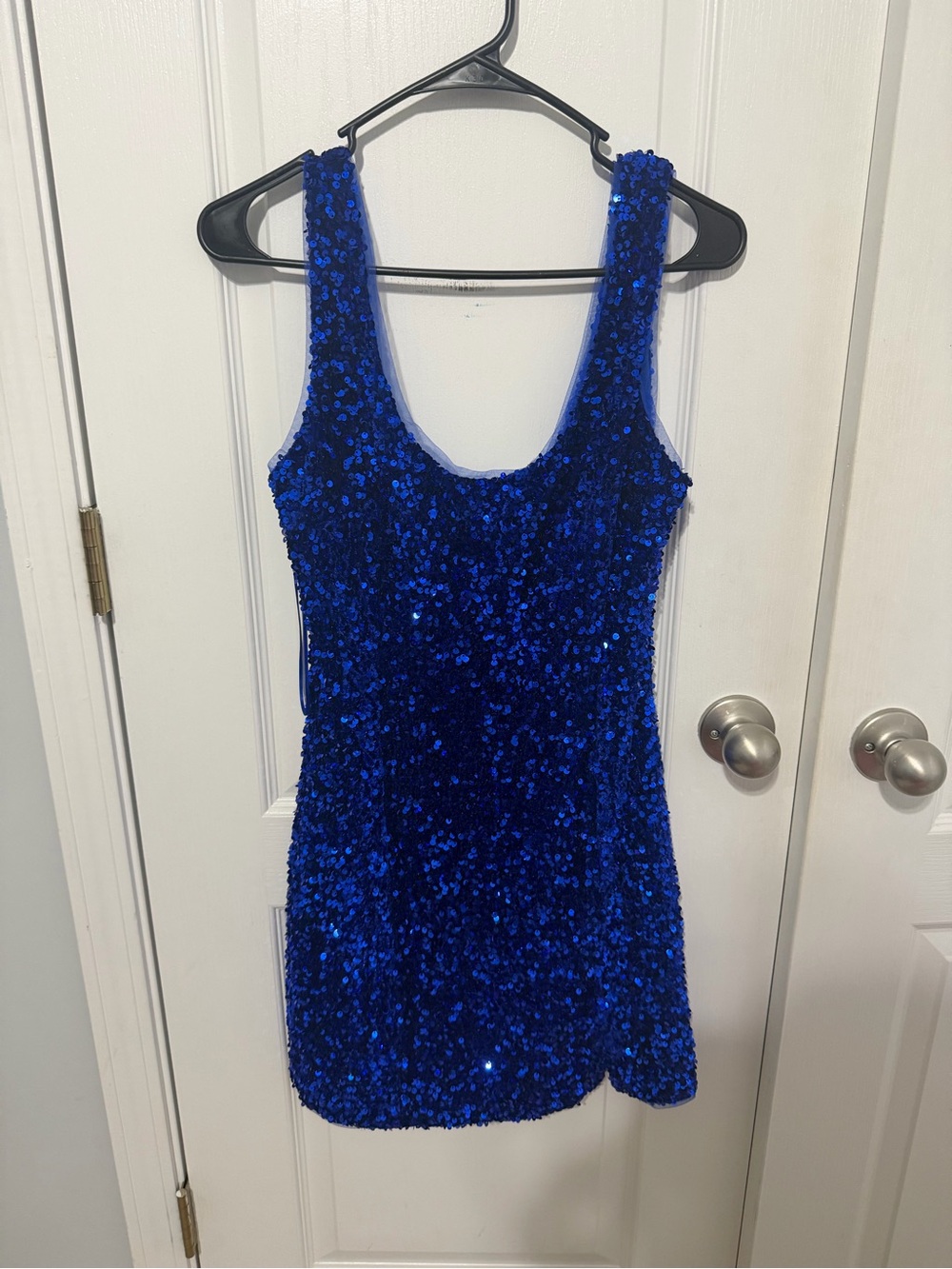 MARBLE Electric Blue Sequin Mini Dress